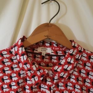 Crown & Ivy Dog Print Button Down Shirt